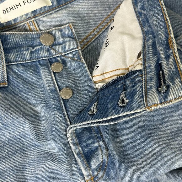 Denim Forum Joni High Loose Raw Hem Light Wash Jeans - Picture 6 of 11